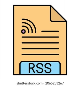 Vector RSS Filled Outline Icon Design
