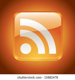 vector RSS glassy icon