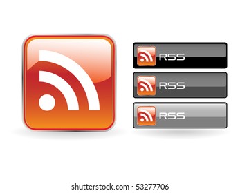 Vector RSS glossy icon.