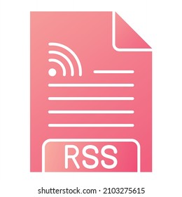 Vector RSS Glyph Gradient Icon Design
