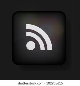 Vector rss icon on black. Eps10