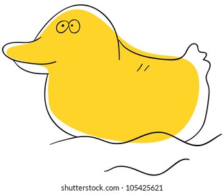 Vector rubber duck is isolated on a white background