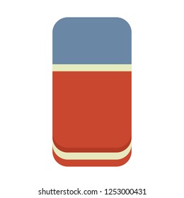 Vector Rubber Eraser Illustration Isolated. Education And School Flat Icon