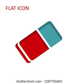 vector rubber eraser illustration isolated. education and school flat icon - Vector