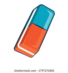 Vector rubber eraser illustration isolated. education and school flat icon