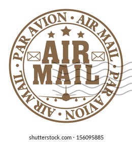  Vector rubber stamp air mail
