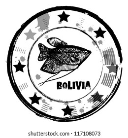 vector, rubber stamp, Bolivia