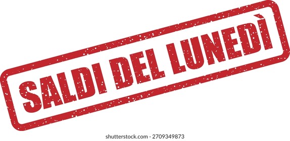 Vektor-Gummistempel "SALDI DEL LUNEDì" (Italienisch: Verkäufe am Montag) Fett gestempelt für Montag-Clearance und Verkaufsveranstaltungen in Italien.