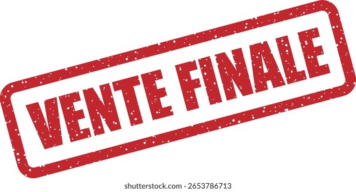 Carimbo de borracha vetorial com a frase francesa "VENTE FINALE" (venda final), perfeito para promoções de última oportunidade, campanhas de comércio eletrônico e eventos de limpeza