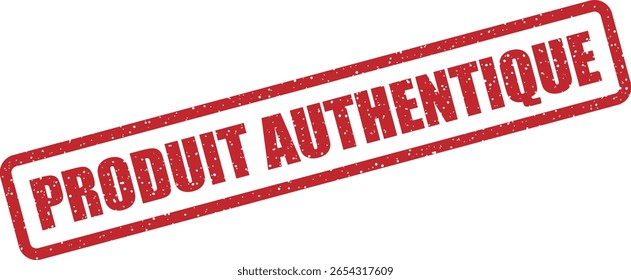 Vektor Gummistempel mit dem französischen Satz "PRODUIT AUTHENTIQUE" (Authentic Product), ideal für die Markenbildung von echten und zertifizierten Waren