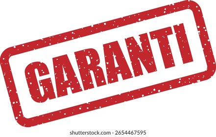 Carimbo de vetor com a palavra francesa "GARANTI" (Garantido), perfeito para design de negócios, marketing e confiança do produto