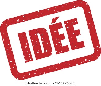 Sello de goma de Vector con la palabra francesa "IDÉE" (idea). Ideal para resaltar resultados de lluvia de ideas, conceptos creativos, estrategias de innovación y documentos relacionados con ideas