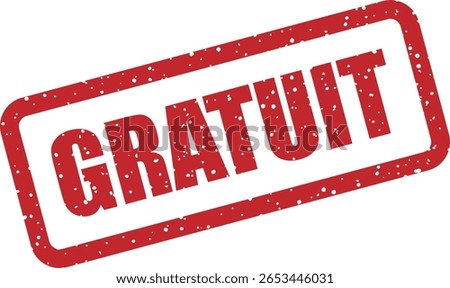 Vector rubber stamp with the French word "GRATUIT" (Free), ideal for marketing, advertising, and promotional content