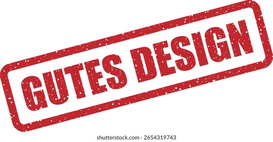Carimbo de borracha vetorial com a frase alemã "GUTES DESIGN" (Bom design), perfeito para branding, aprovação de design e projetos criativos