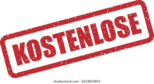 Carimbo de vetor com a palavra alemã "KOSTENLOSE" (Gratuito), adequado para marketing, promoções e brindes
