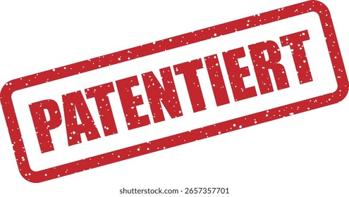 Sello de goma de Vector con la palabra alemana "PATENTIERT" (patentado), perfecto para documentos de Propiedad intelectual, uso legal y administración de empresas