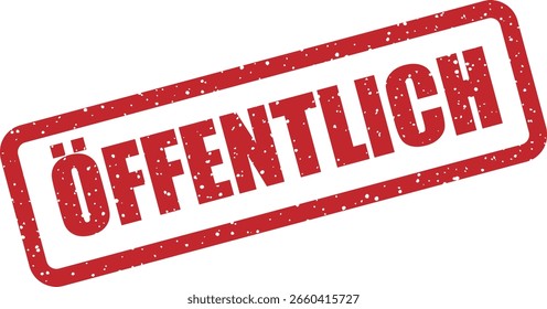 Vector rubber stamp with the German word "ÖFFENTLICH" (public), perfect for documents, announcements, or materials designated for public access or view