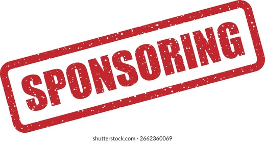 Vektor-Gummistempel mit dem deutschen Wort "SPONSORING", ideal für Branding-Visuals, gesponserte Inhalte und Marketingpartnerschaften