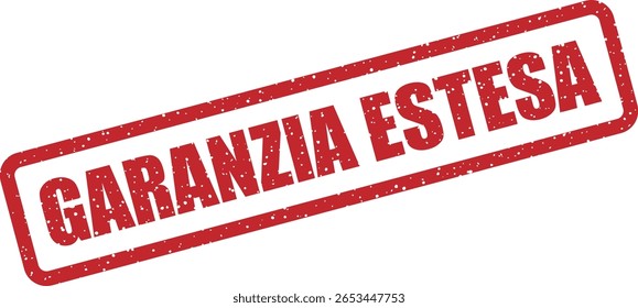 Carimbo de borracha vetorial com a frase italiana "GARANZIA ESTESA" (Garantia estendida), perfeito para embalagem de produtos, eletrônicos e visuais de atendimento ao cliente