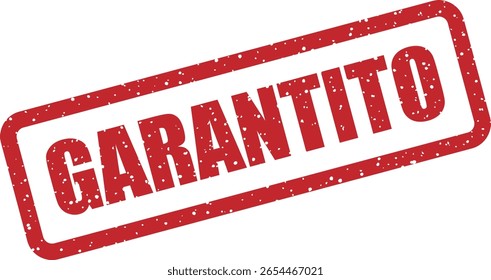 Vector rubber stamp with the Italian word “GARANTITO” (Guaranteed), ideal for marketing, product quality, and customer trust visuals