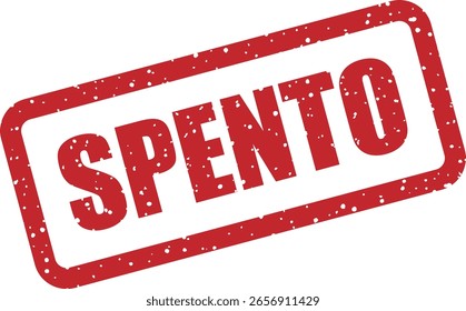 Carimbo vetorial com a palavra italiana "SPENTO" (desligada). Ótimo para exibições técnicas, etiquetas de aviso e status do sistema em contextos italianos
