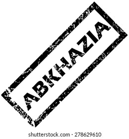 Vector rubber stamp with name ABKHAZIA, isolated on white