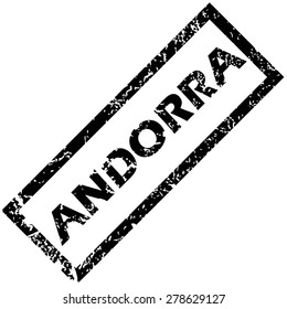 Vector rubber stamp with name ANDORRA, isolated on white