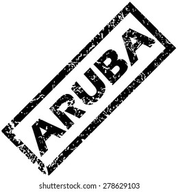 Vector rubber stamp with name ARUBA, isolated on white
