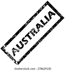 Vector rubber stamp with name AUSTRALIA, isolated on white
