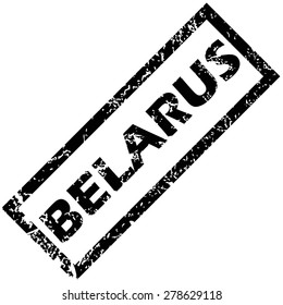 Vector rubber stamp with name BELARUS, isolated on white