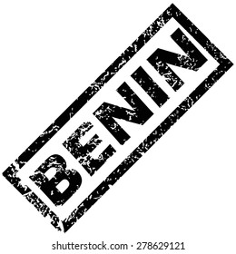 Vector rubber stamp with name BENIN, isolated on white
