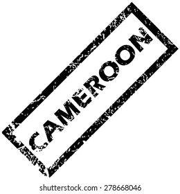 Vector rubber stamp with name CAMEROON, isolated on white