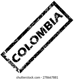 Vector rubber stamp with name COLOMBIA, isolated on white