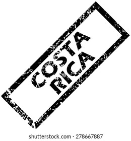 Vector rubber stamp with name COSTA RICA, isolated on white