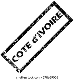 Vector rubber stamp with name COTE D IVOIRE, isolated on white