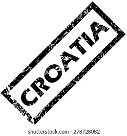 Vector rubber stamp with name CROATIA, isolated on white