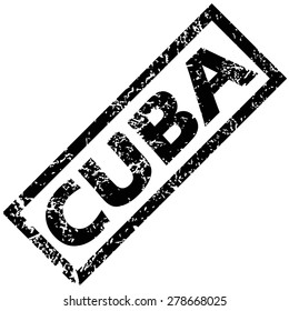Vector rubber stamp with name CUBA, isolated on white