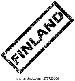Vector rubber stamp with name FINLAND, isolated on white