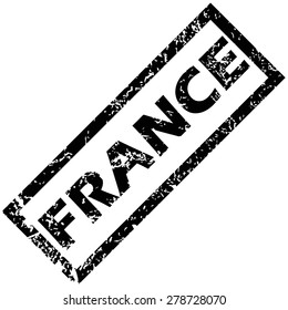 Vector rubber stamp with name FRANCE, isolated on white