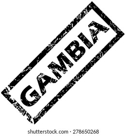Vector rubber stamp with name GAMBIA, isolated on white