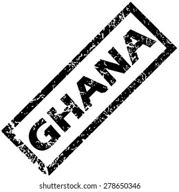 Vector rubber stamp with name GHANA, isolated on white