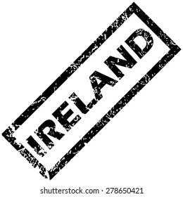 Vector rubber stamp with name IRELAND, isolated on white