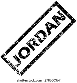 Vector rubber stamp with name JORDAN, isolated on white