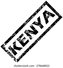 Vector rubber stamp with name KENYA, isolated on white
