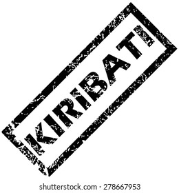 Vector rubber stamp with name KIRIBATI, isolated on white