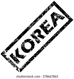Vector rubber stamp with name KOREA, isolated on white