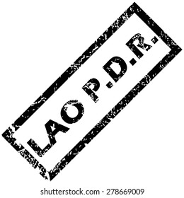 Vector rubber stamp with name LAO PDR, isolated on white