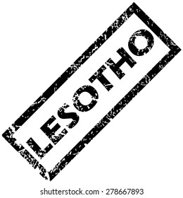 Vector rubber stamp with name LESOTHO, isolated on white