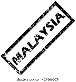 Vector rubber stamp with name MALAYSIA, isolated on white