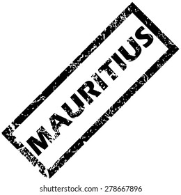 Vector rubber stamp with name MAURITIUS, isolated on white